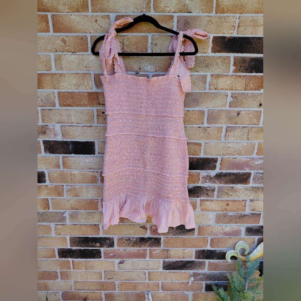 Girls Pink Ruffle Strap Sundress